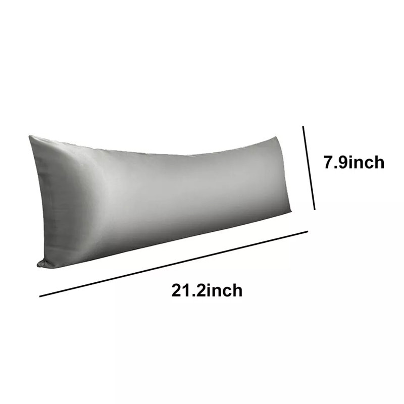 Housse de coussin en satin satiné, Gris foncé
