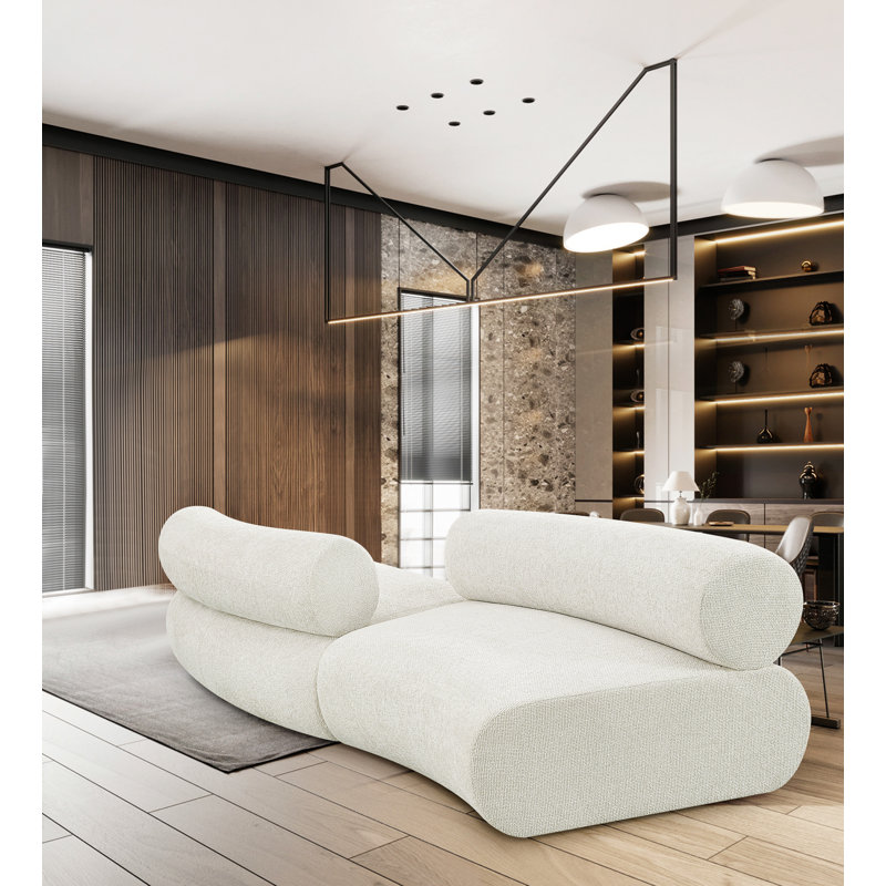 Canapé rembourré 108 po Bale, Tissu chenille crème
