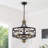 6 - Light 20 Inch Modern Dimmable Drum Chandelier With Crystal Accents For Dining Room Entryway