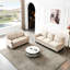 Canapé modulaire beige 2 + 3 avec compartiment de rangement - pieds en bois massif, revêtement doux, coussins en éponge confortables, tissu en lin facile à assembler (beige), structure et métal robustes, bande élastique et