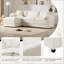 Canapé modulaire, canapé en chenille modulaire en L de 103,5 po avec assise profonde Repose-pieds pour salon | Chenille | Crème-994021546