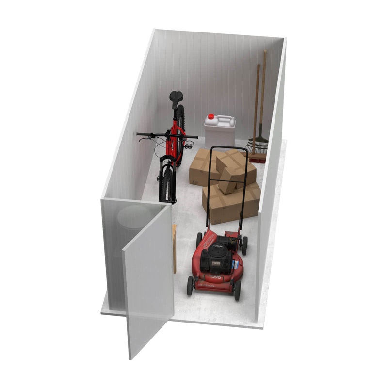 Abri de rangement pour vélo en métal galvanisé 5 pi x 10 pi Absco Durango, 5 pi x 10 pi, Eucalyptus pâle