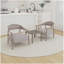 Holiday - Ensemble de 2 chaises d'appoint modernes avec table basse - Ensemble de canapé en PP et cadre en acier gris chaud, sièges rembourrés pour le salon, le salon et le balcon (2 chaises + 1 table)-2010582025