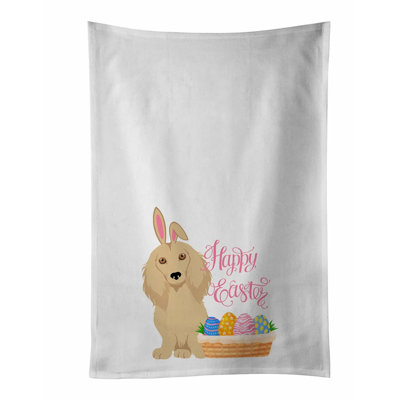 Longhair Cream Dachshund Decorative Kitchen & Bathroom Towel Set - 2 Pack, 19x25