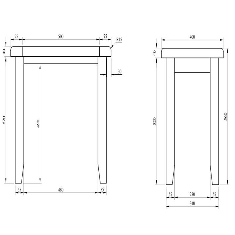 Ashly Solid Wood Nesting Tables