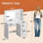 Vanity Table Set with Lights, Mirror & Storage, Makeup Vanity Desk with Power Outlet for Bedroom-339445301