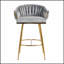 Ensemble de 2 tabourets de bar 26 pouces à hauteur de comptoir en velours avec dossier ondulé à la main pour plus de confort et de style-800177573
