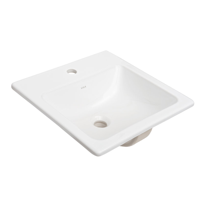 Cheviot Products 17.75'' Gloss White Vitreous China Rectangular Bathroom Sink with Overflow