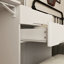Bureau de coiffeuse 3 en 1 avec miroir rabattable et table d'appoint pliable