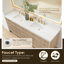 Lala 84" Double Bathroom Vanity with Grain White Engineered Stone Countertop without Mirror-1948037098