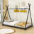 Twin Size Metal Platform Bed with Triangle Structure-1975123140