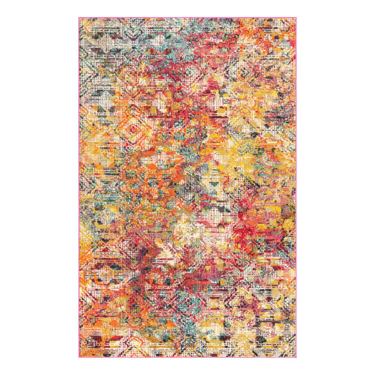 Washable Abstract Indoor Rug