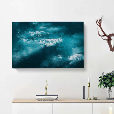 Mountain Tops In Romania In Abstract - Wrapped Canvas Print