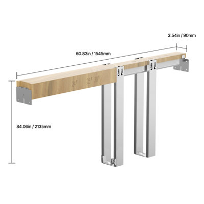 Pocket Door Frame Kit Pocket Door Kit for 24-30 in Wide 80 in High Door Steel
