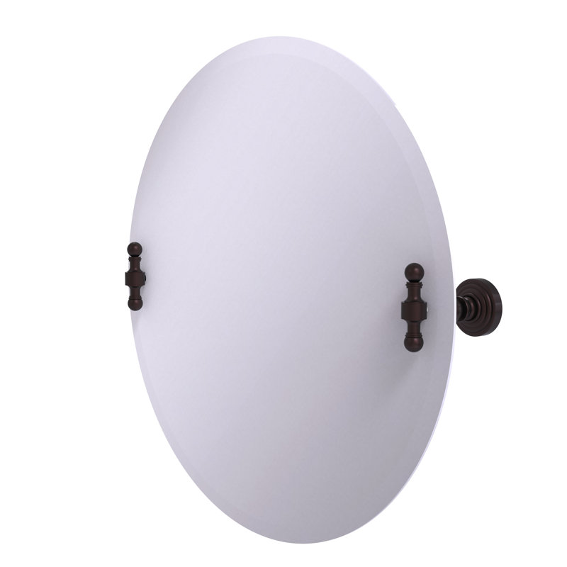 Miroir décoratif rond 22 po Retro Wave, Bronze antique