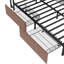 Structure de grand lit en bois franc d'ingénierie brun, avec grand motif surélevé, quatre tiroirs de rangement et une structure stable, idéale pour la chambre à coucher, cadre, tiroirs, douille dans la tête de lit, fer