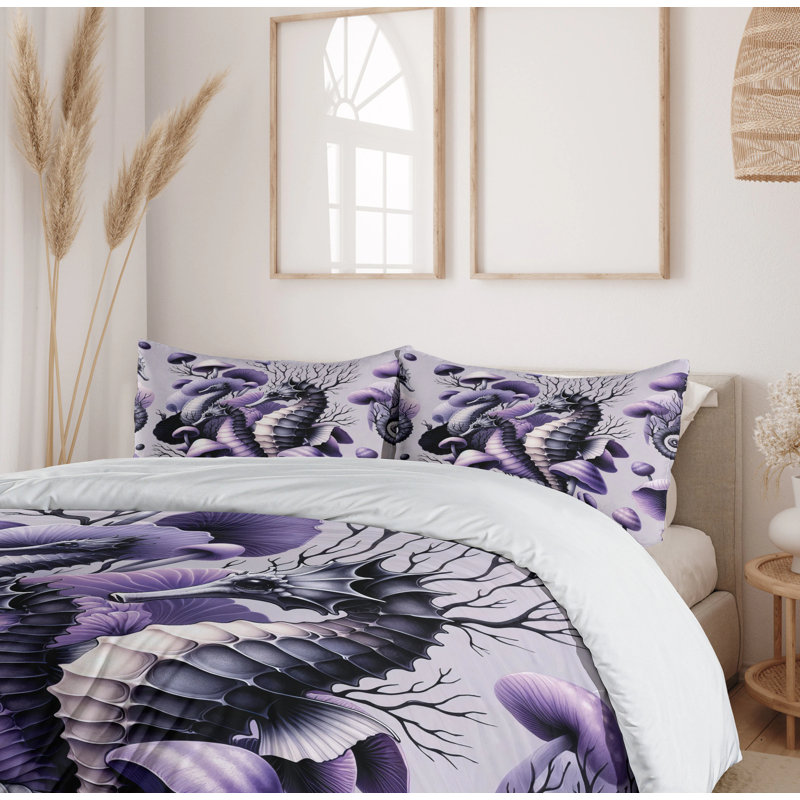 Purple Duvet Cover, California King Duvet Cover + 2 Standard Shams