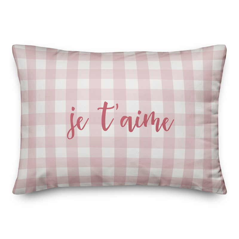 Plaid Throw Pillow, Pink