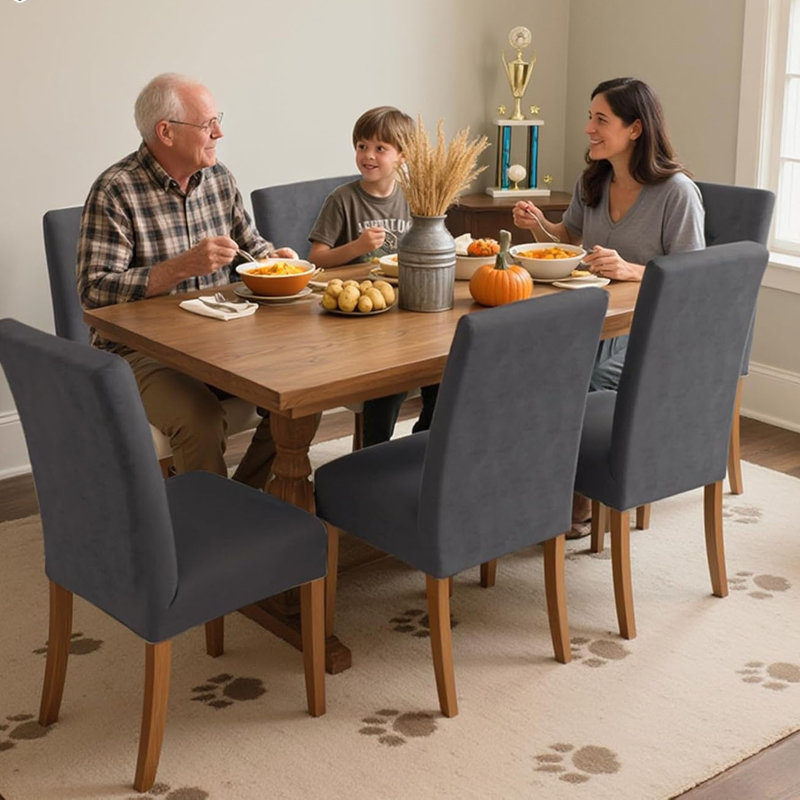 Polyester Box Cushion Dining Chair Slipcover