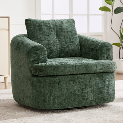 Fauteuil d'appoint pivotant à 360 ° 360 ° avec coussin à deux couches pour le salon, la chambre à coucher, le bureau et l'hôtel, vert