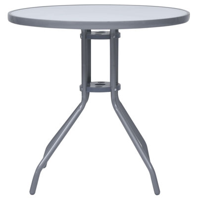 Faizudeen Round Glass Outdoor Bistro Table