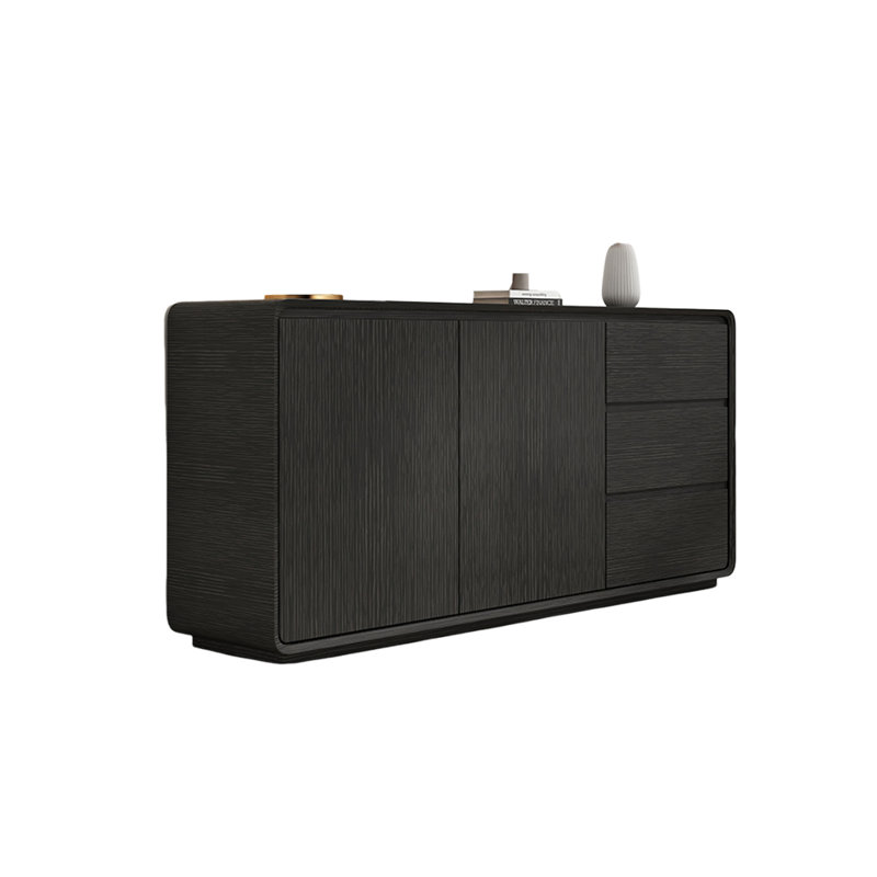 Buffet moderne simple en bois massif. Buffet 70,86 po, Noir, 31.49" H x 59.05" W x 15.75" D