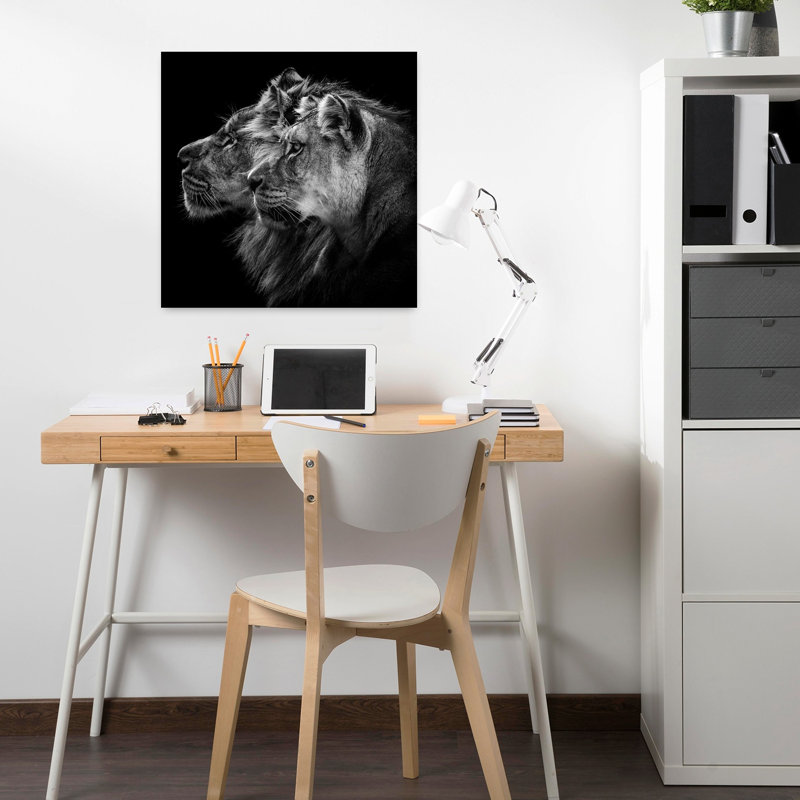 Art contemporain, lion, art contemporain, H 18 po x l 18 po