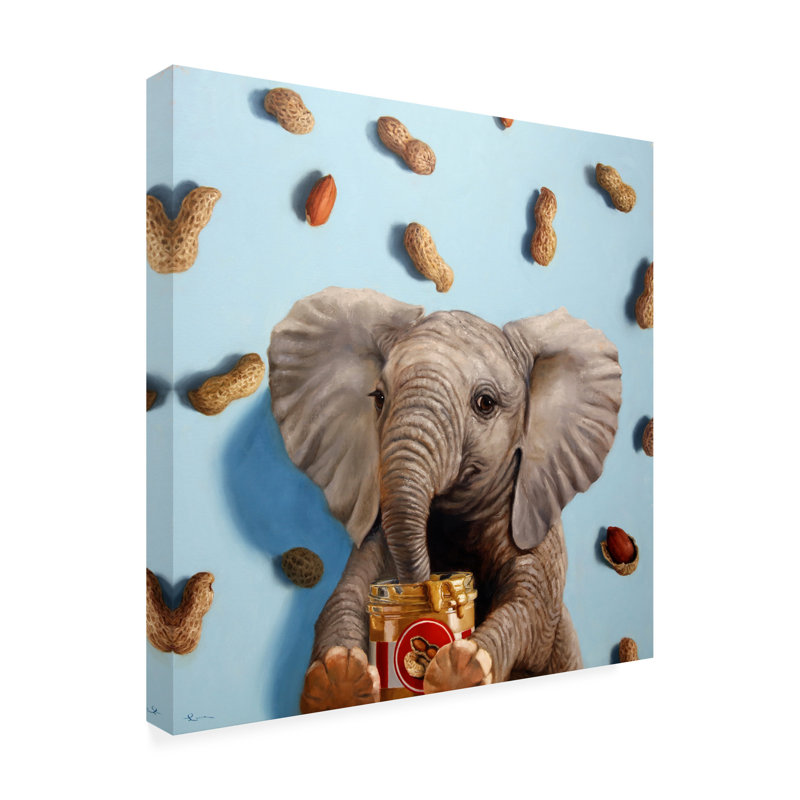 «Feeling Nutty» par Lucia Heffernan, peinture sur toile tendue, H 18 po x l 18 po x P 2 po