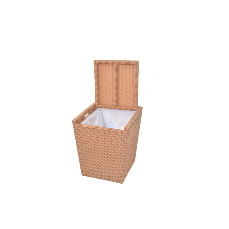 Plastic Laundry Basket with Handles, Beige