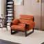 Chaise longue en cire d'huile rétro avec accoudoirs amovibles et assemblage facile-133994746
