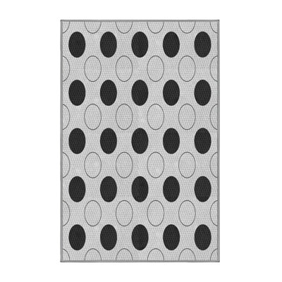 Tapis gris/bleu à motifs