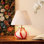 Lampe de table à DEL sans fil rechargeable, batterie 3600 mAh, gradation tactile à 3 niveaux, chaleur chaude 3000K, portable, verre soufflé à la main, abat-jour plissé