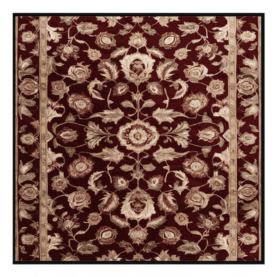 Machine Washable Persian Red Area Rug