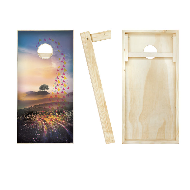 2' x 4' Dream Weaver Solid Wood Cornhole Set with Bags, Red/Yellow