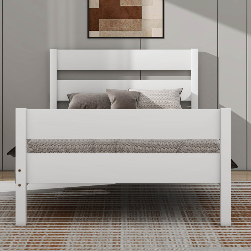 Cadres de lit plateforme en bois, White