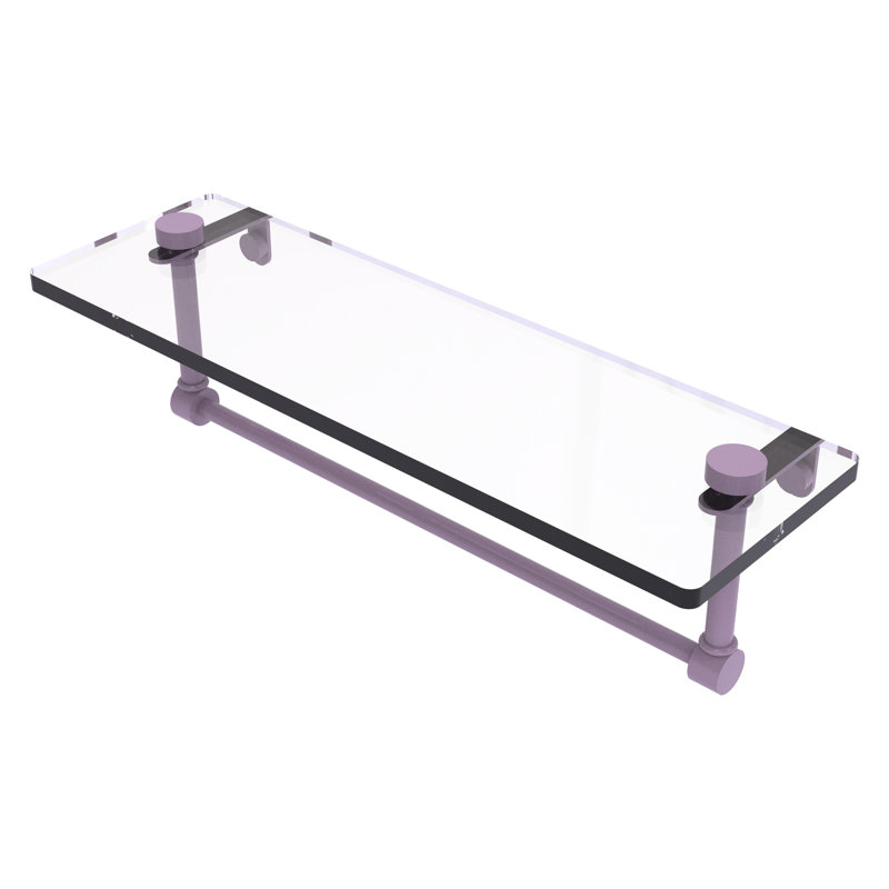 Vitina Floating Shelf with Towel Bar, 5" H x 16" W x 5" D, Lavender