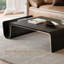 Table basse moderne en bois brun de 41,3 po, table de salon en bois massif-1256931979