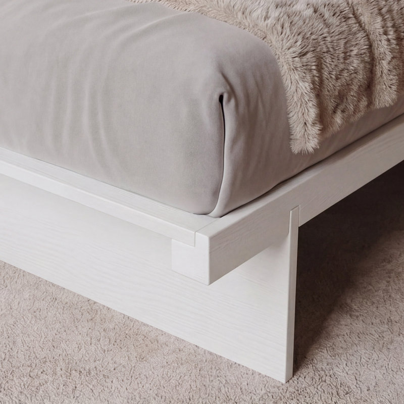 Structure de lit Hardee, Twin, Blanc