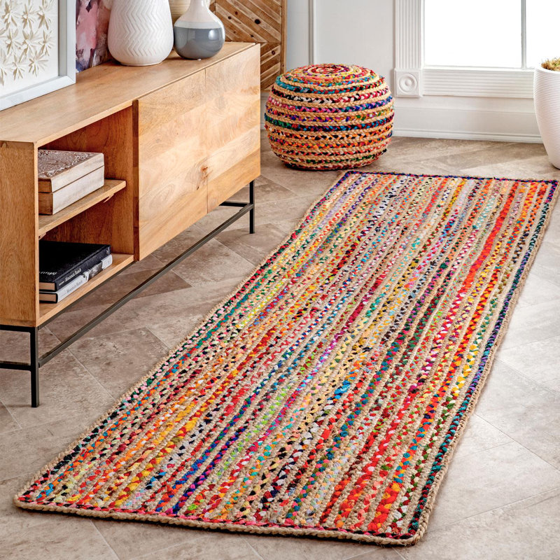 Cotton Hand Woven Area Rug, Runner 76 x 244cm