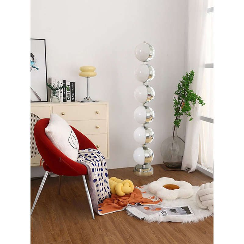 Mid-Century Vintage Wrought Iron and Acrylic Floor Lamp