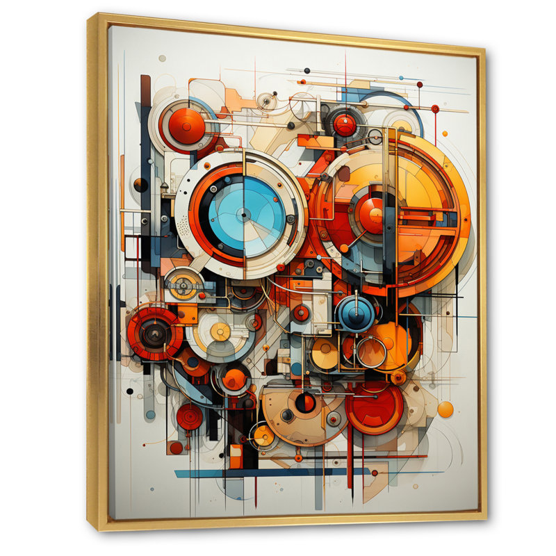 «Constructivism Dynamic Assemblage Geometric I», reproduction d'art sur toile, Or, H 40 po x l 30 po x P 1,5 po