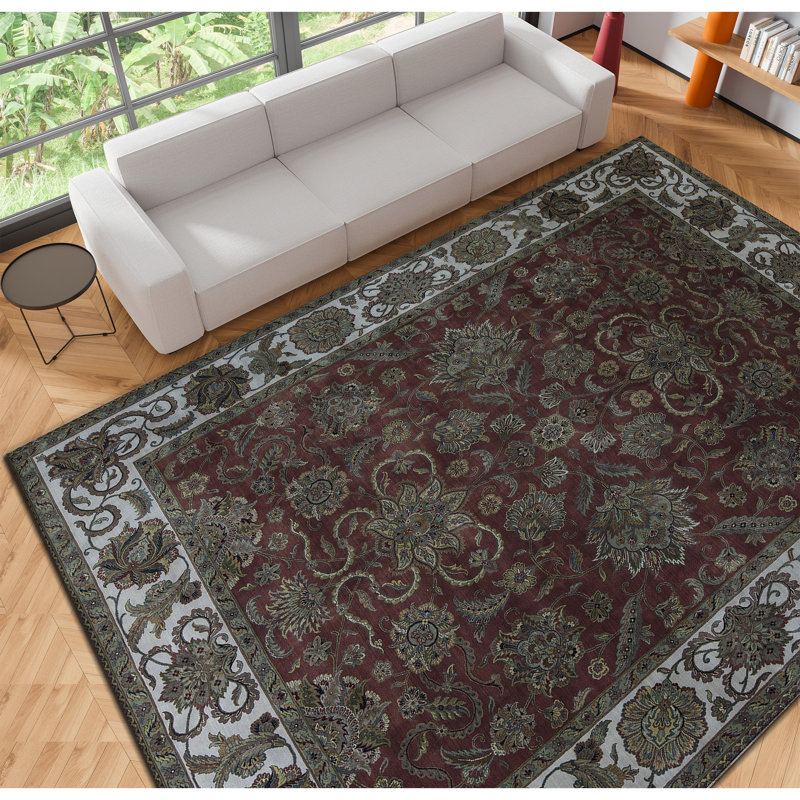 Tapis rouille et ivoire de haute qualité noué à la main Trinity