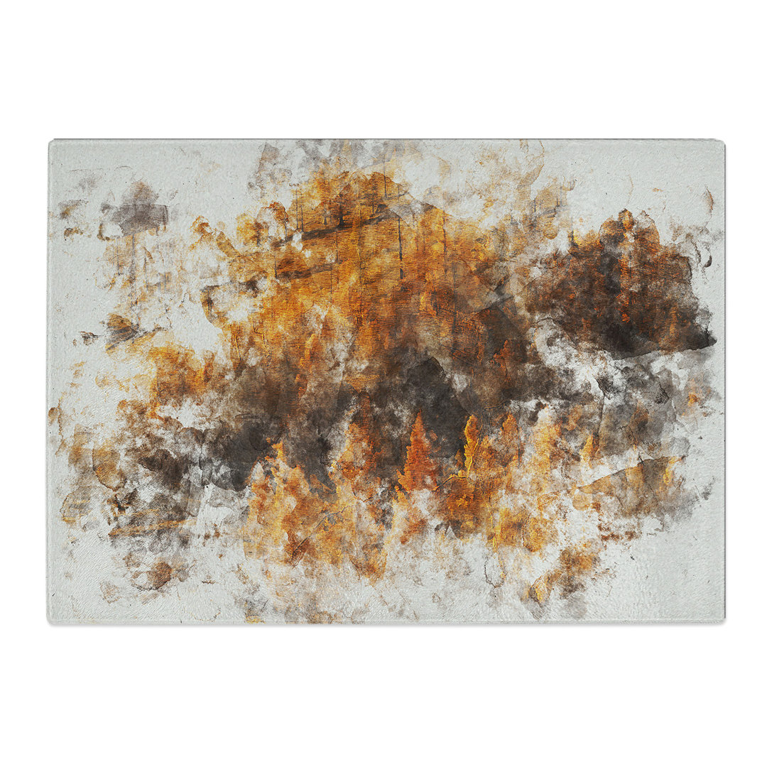 Tempered Glass a Forest Watercolour Chopping Board