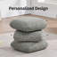 Square Linen Swivel Ottoman Footstool with Stacked Cushion Design for Living Room-582446647