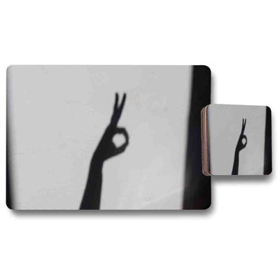 Mioko Polyester Coated Hardwood Rectangle Placemat, Coaster