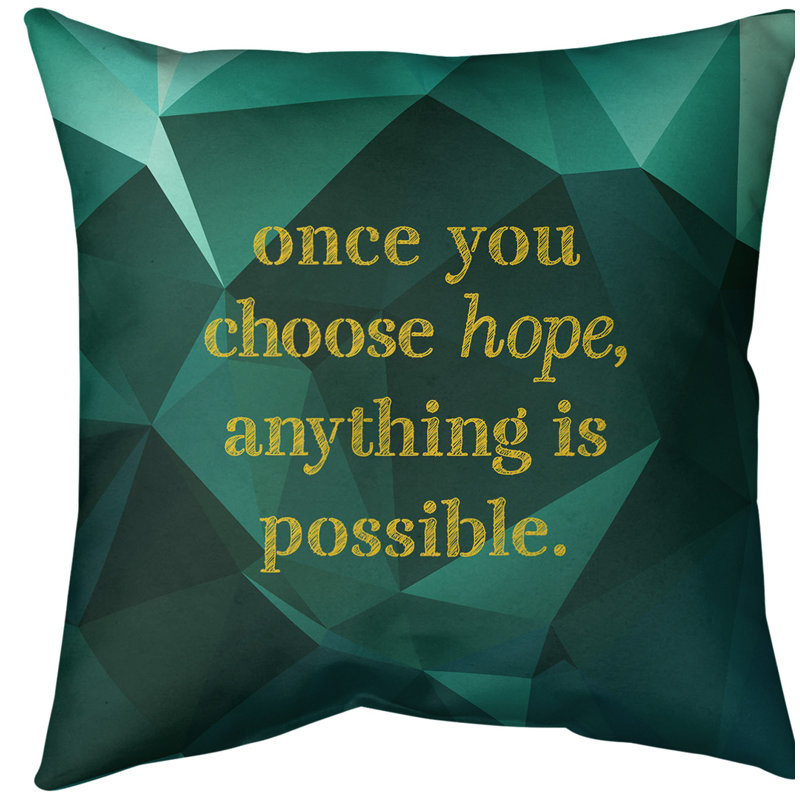 Coussin de sol pierres précieuses choisissez Hope, 40 po x 40 po, Émeraude / doré