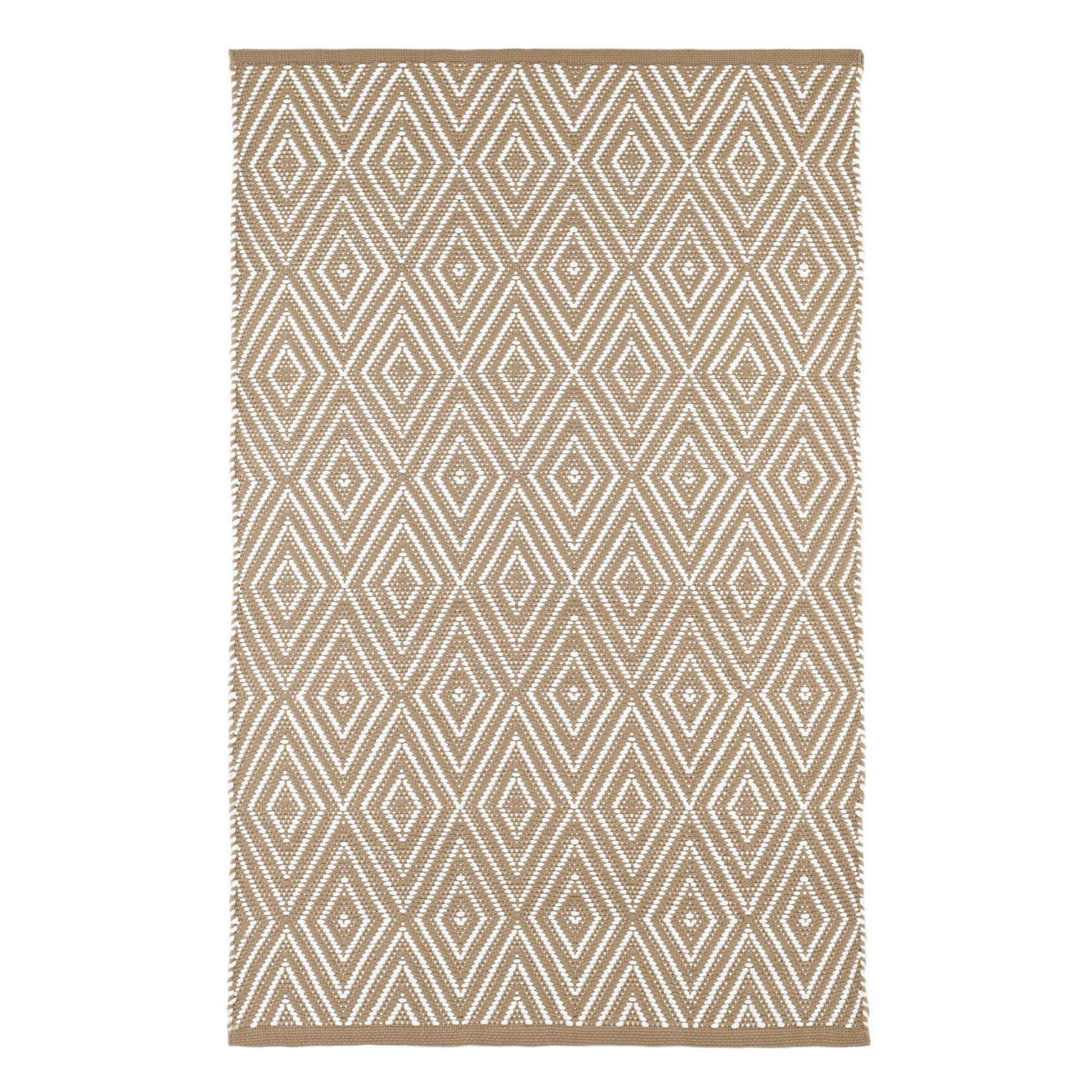 Diamond Handwoven Indoor/Outdoor Rug, Rectangle 9'6" x 13'6", Khaki