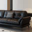 Canapé modulaire noir en cuir véritable