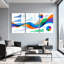 Abstrait visualisation de données sur toile tendue, ensemble de 3 reproductions d'art moderne-728480775
