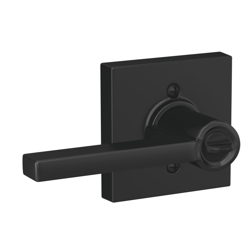 Latitude Keyed Entry Lever with Collins Trim, Matte Black